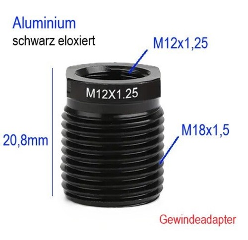 Alu gewindeadapter m18x1 auf - m18x1,5,